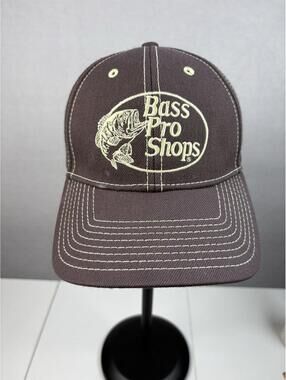 Bass Pro Shops Brown Embroidered Adjustable Strapback Baseball Hat Cap OSFM